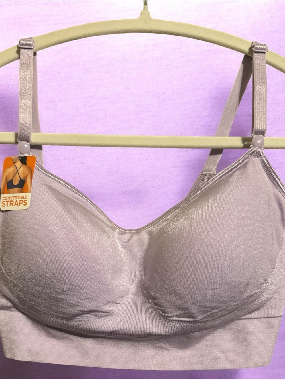 Warner's Seamless Convertible Strap Bra - lavender color